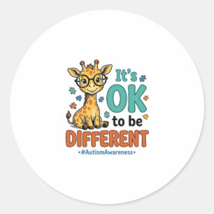 Autism Awareness Different Giraffe Vintage Shirt_1 Classic Round Sticker