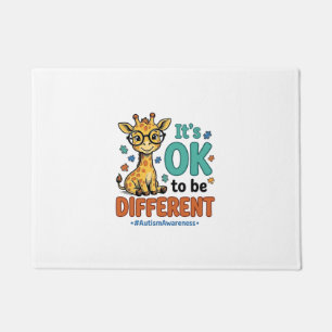 Autism Awareness Different Giraffe Vintage Shirt_1 Doormat