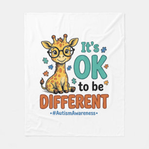 Autism Awareness Different Giraffe Vintage Shirt_1 Fleece Blanket