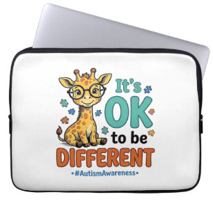 Autism Awareness Different Giraffe Vintage Shirt_1 Laptop Sleeve