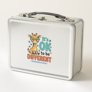 Autism Awareness Different Giraffe Vintage Shirt_1 Metal Lunch Box