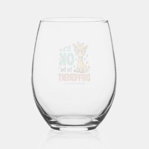 Autism Awareness Different Giraffe Vintage Shirt_1 Stemless Wine Glass