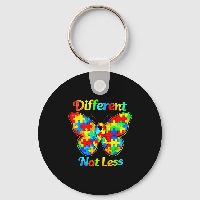 Autism awareness different not less butterfly cute key ring (Front)