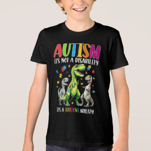 Autism Awareness Dinosaur Different Ability Tri-Blend Shirt
