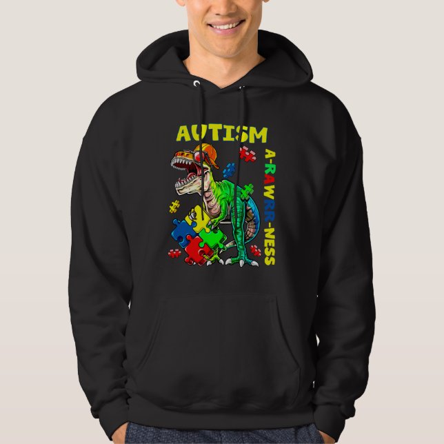 Autism Awareness Dinosaur Hoodie (Front)