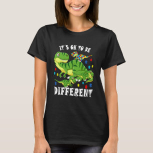 Autism Awareness Dinosaur It's Ok To Be Different T-Shirt
