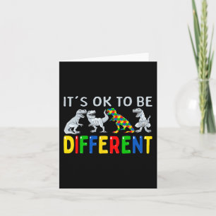 Autism Awareness Dinosaur Kid Boys It's OK To Be D Card