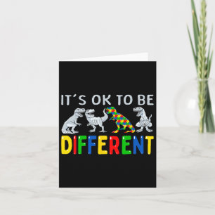Autism Awareness Dinosaur Kid Boys It's Ok To Be D Card