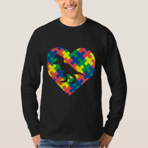 Autism Awareness Dinosaur Puzzle Heart T-Shirt