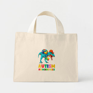 Autism Awareness Dinosaur T-Rex For Boys Kids Mini Tote Bag