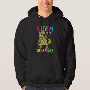 Autism Awareness Dinosaur T Rex Heart Puzzle Pie Hoodie