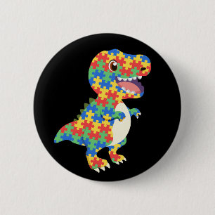 Autism Awareness Dinosaurs 6 Cm Round Badge