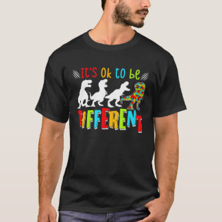 Autism Awareness Dinosaurs Kid Boys Autism Differe T-Shirt