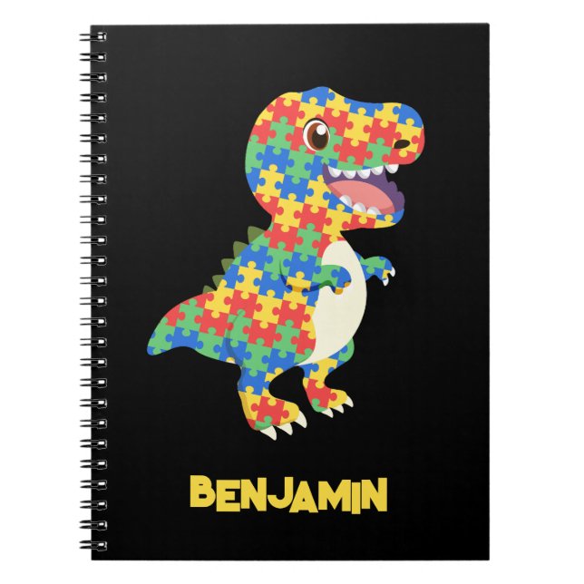 Autism Awareness Dinosaurs Notebook (Front)
