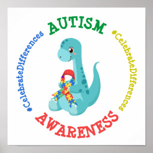 Autism Awareness Dinosaurs Poster