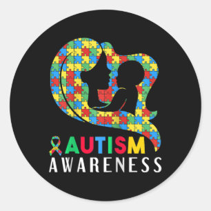 Autism Awareness Disabilities Month Support  Classic Round Sticker