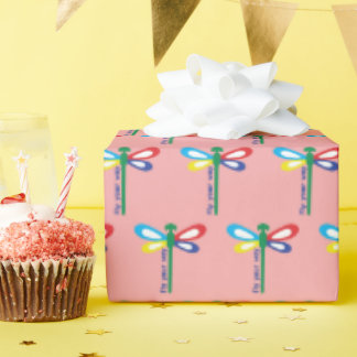 Autism Awareness Dragonfly Neuroinclusive Birthday Wrapping Paper
