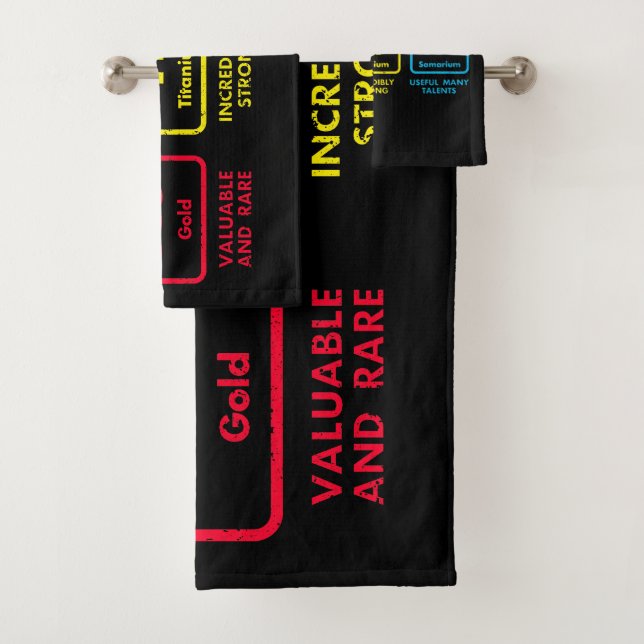 Autism Awareness Elements Periodic Table Bath Towel Set (Insitu)