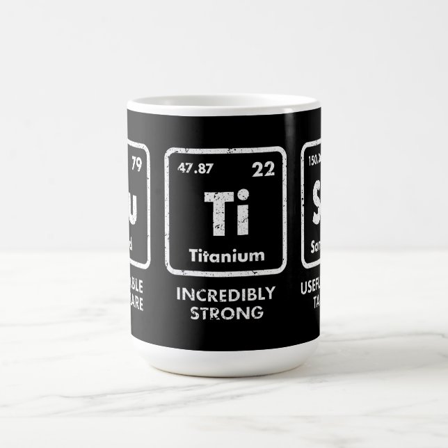 Autism Awareness Elements Periodic Table Coffee Mug (Center)