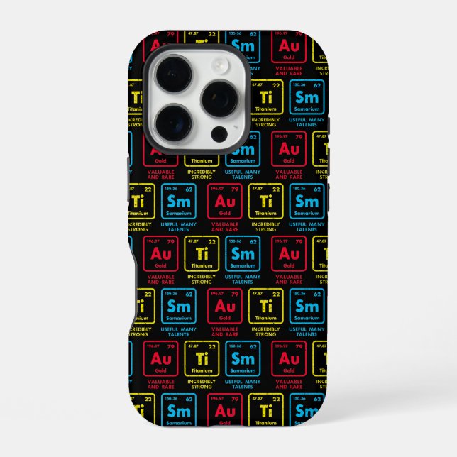 Autism Awareness Elements Periodic Table iPhone Case (Back)