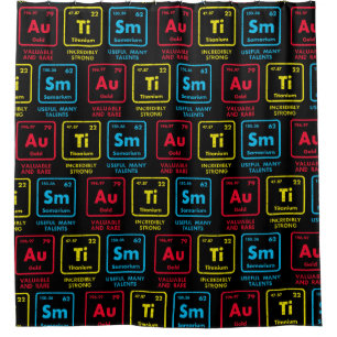 Autism Awareness Elements Periodic Table Shower Curtain