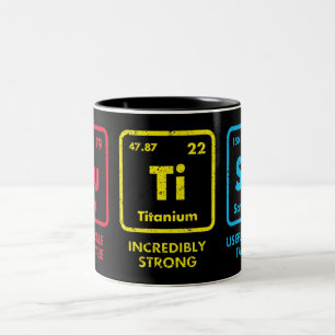Autism Awareness Elements Periodic Table Two-Tone Coffee Mug