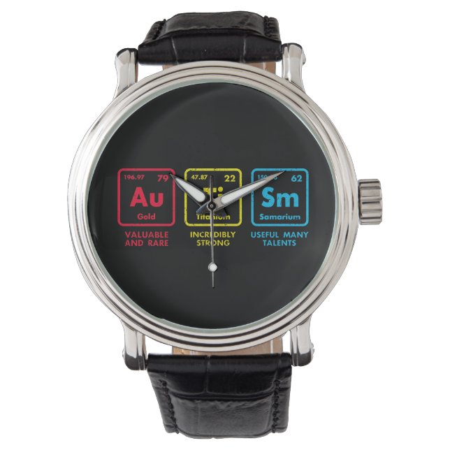 Autism Awareness Elements Periodic Table Watch (Front)