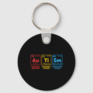 Autism Awareness Elements Periodic Table Women Men Key Ring