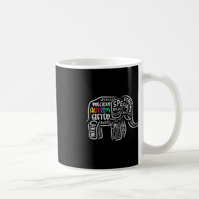 Autism Awareness Elephant Acceptance Autistic Men  Coffee Mug (Right)