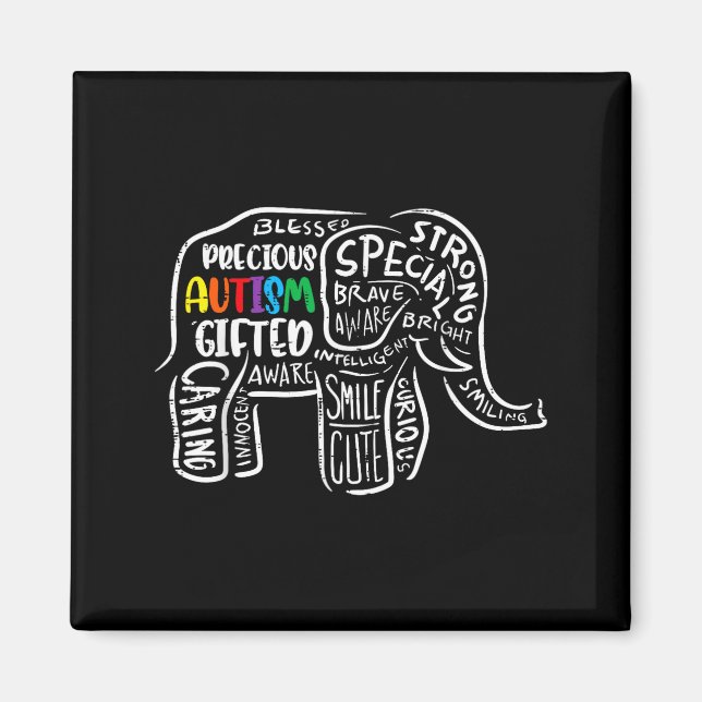 Autism Awareness Elephant Acceptance Autistic Men  Magnet (Front)