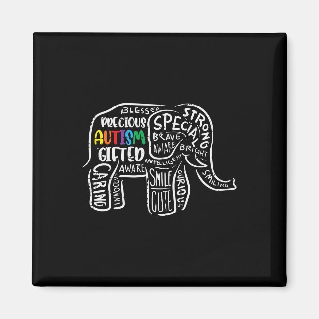 Autism Awareness Elephant Acceptance Autistic Men  Magnet (Front)