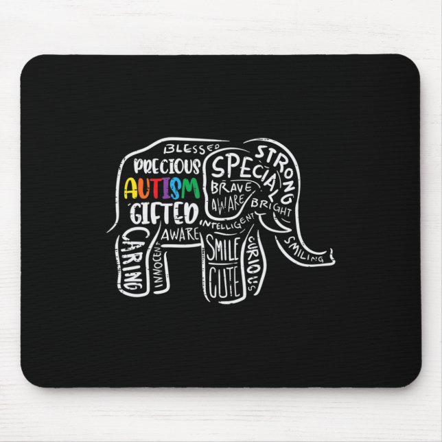 Autism Awareness Elephant Acceptance Autistic Men  Mouse Mat (Front)