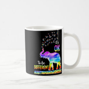 Autism Awareness Elephant Butterfly Its Ok To Be D Coffee Mug