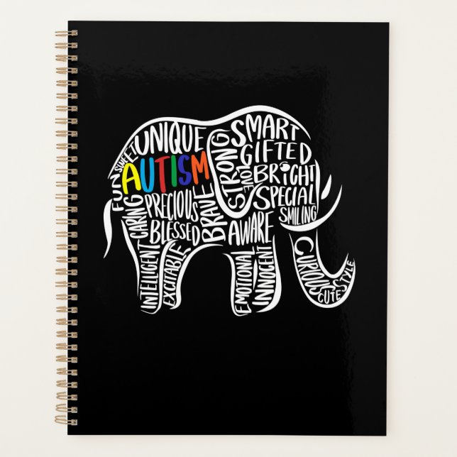 Autism Awareness Elephant Planner (Front)
