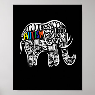 Autism Awareness Elephant Poster