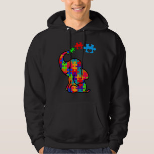 Autism Awareness Elephant Puzzle Piece Hoodie