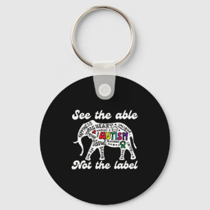 Autism Awareness Elephant See The Able Not Label A Key Ring
