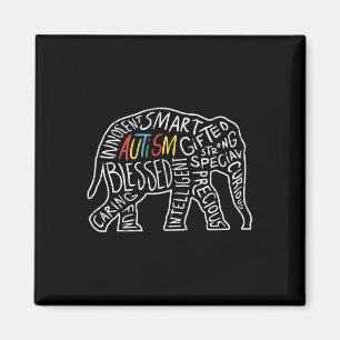 Autism Awareness Elephant Words Animal Lover Gift Magnet