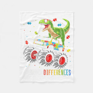 Autism Awareness Embrace Differences Dinosaur Fleece Blanket