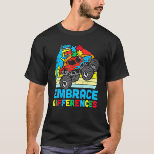 Autism Awareness Embrace Differences Trex Monster  T-Shirt