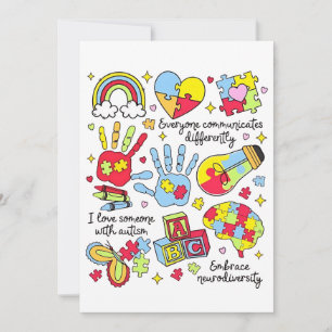 Autism Awareness Embrace Diversity Neuro Inclusive Holiday Card