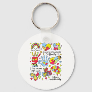 Autism Awareness Embrace Diversity Neuro Inclusive Key Ring