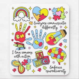 Autism Awareness Embrace Diversity Neuro Inclusive Mouse Mat