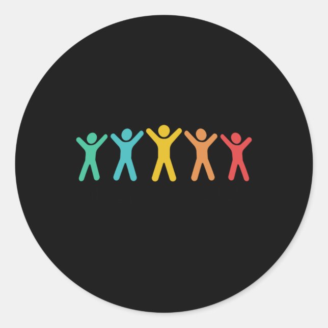 Autism Awareness Embrace Every Colour Sticker  (Front)