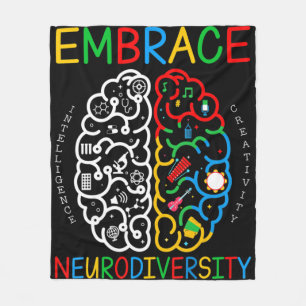 Autism Awareness  Embrace Neurodiversity ADHD Auti Fleece Blanket