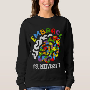 Autism Awareness Embrace Neurodiversity Autism Bra Sweatshirt