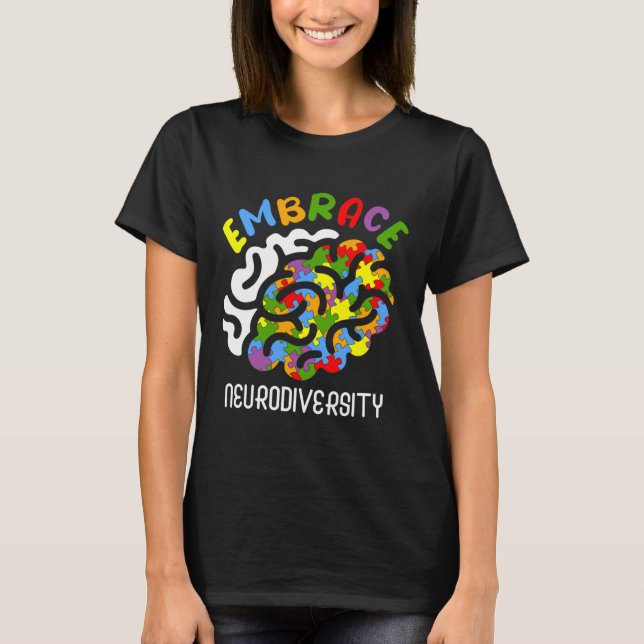 Autism Awareness Embrace Neurodiversity Autism Bra T-Shirt (Front)