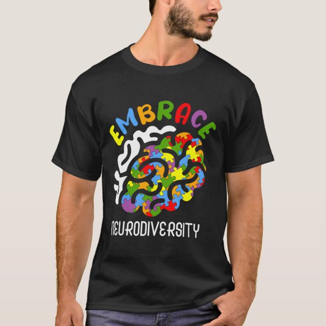 Autism Awareness Embrace Neurodiversity Autism Bra T-Shirt (Front)