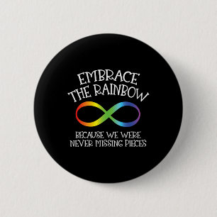 Autism Awareness Embrace The Rainbow Infinity Anti 6 Cm Round Badge