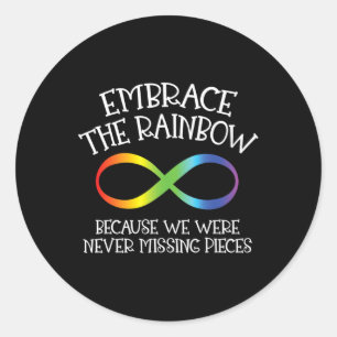 Autism Awareness Embrace The Rainbow Infinity Anti Classic Round Sticker